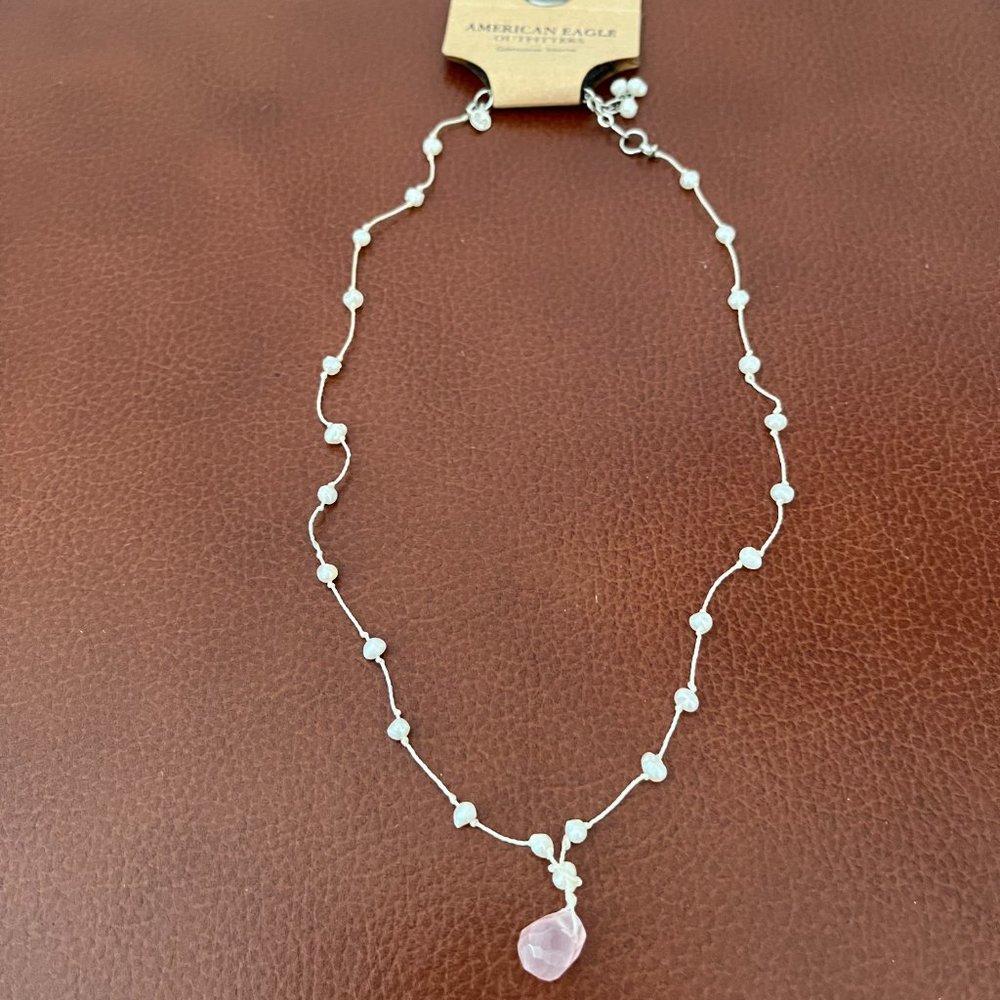 American Eagle, Pearl & Rose Quartz Necklace